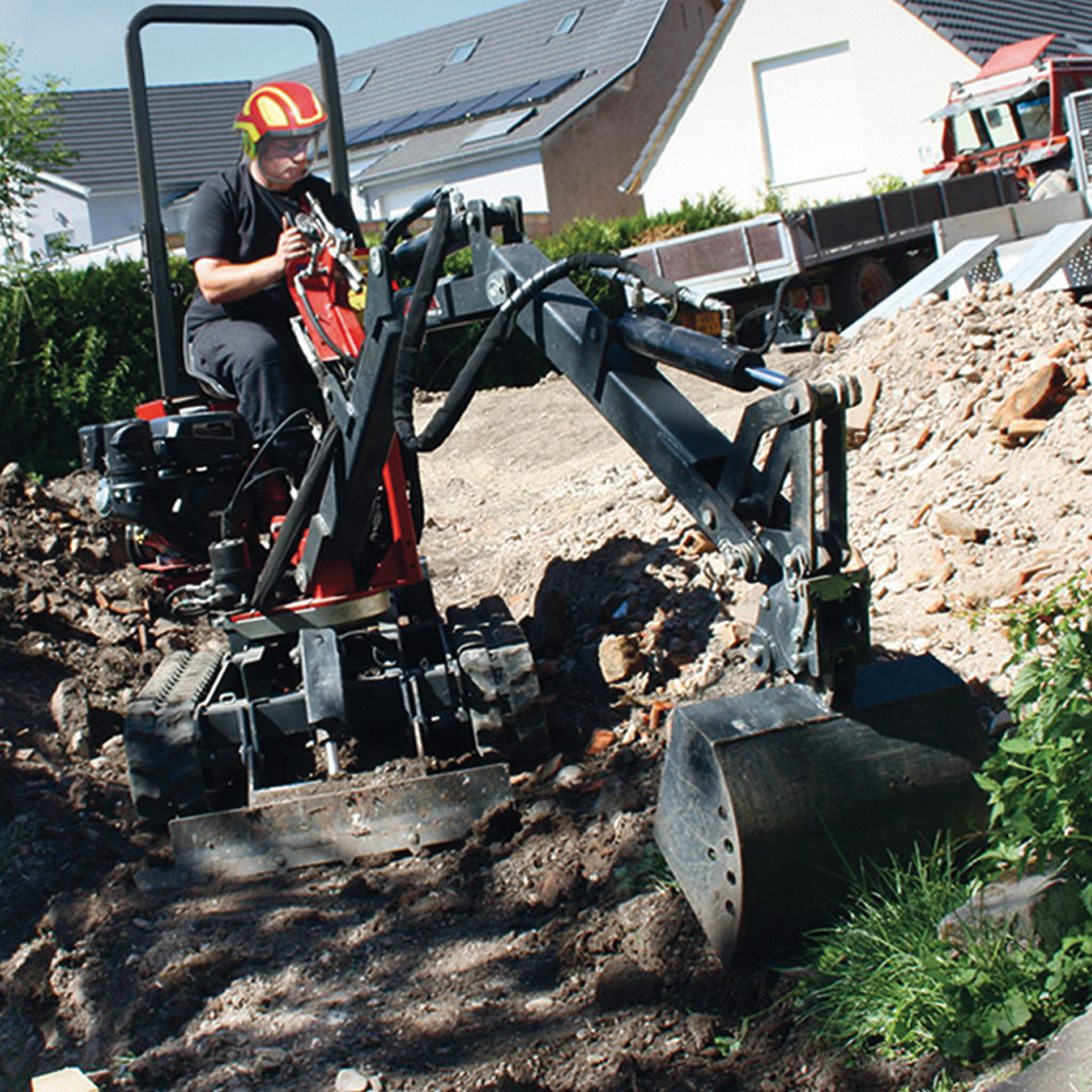Mini-Excavator digging